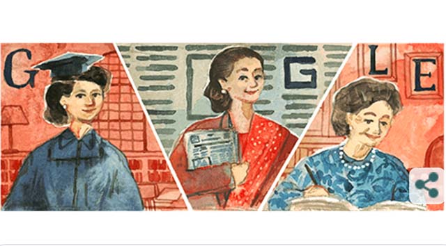 Siti Latifah Herawati Diah jadi Google Doodle hari ini, MInggu (3/4). (Foto: Google)