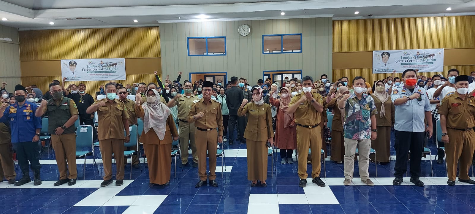 Event Lomba Cerdas Cermat Al Quran Antar Komunitas Masyarakat di Gedung Korpri Kabupaten Bandung, Selasa (19/4).