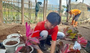 Anggota GEMPA Cimanggung, Kabupaten Sumedang saat menanam pohon untuk Ruang Terbuka Hijau (RTH).