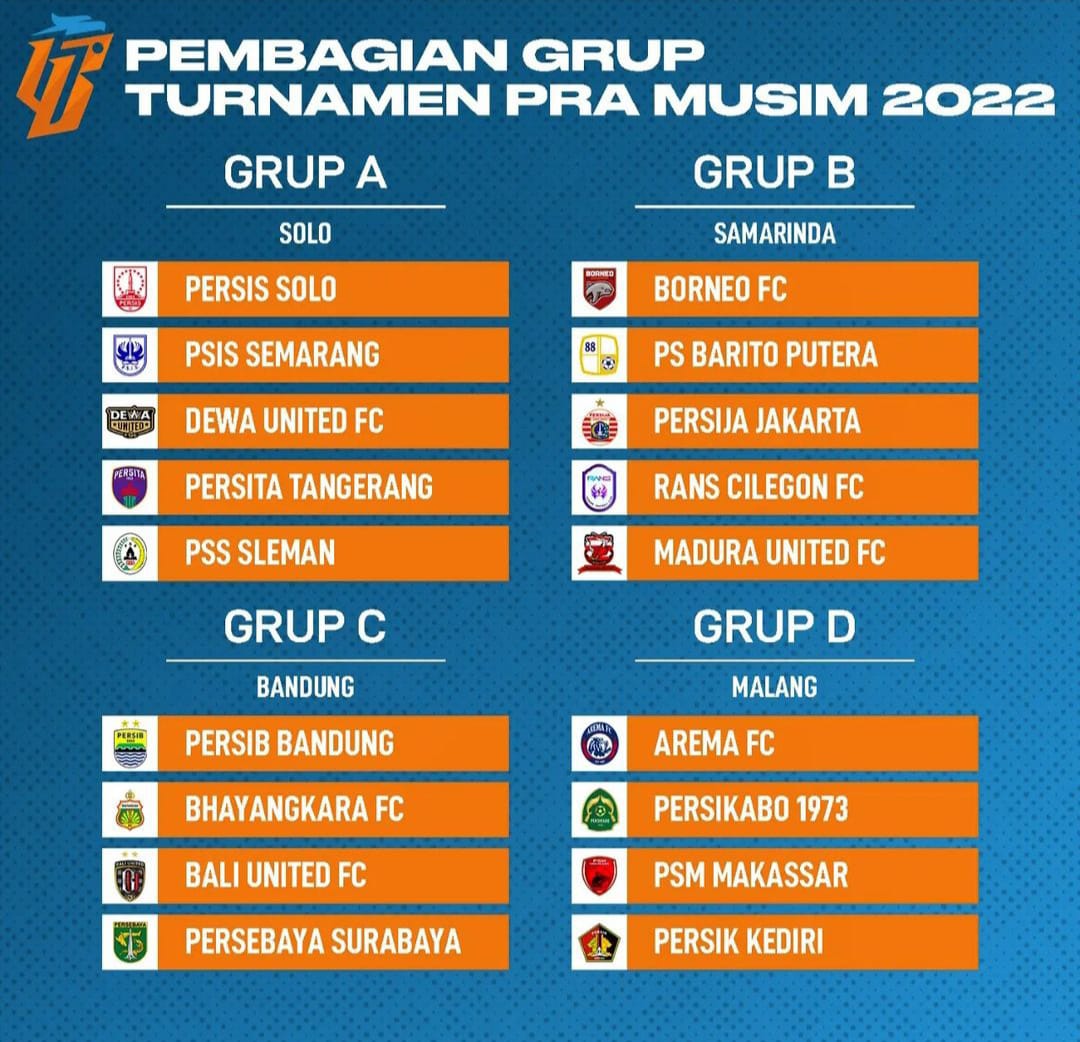 Piala Presiden 2022 Siap Digelar, Persib Bandung Berada dalam Grup Neraka