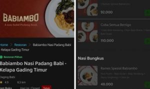 Menu yang ada direstoran Babiambo, menyediakan rendang dengan berbahan daging babi. (ist)