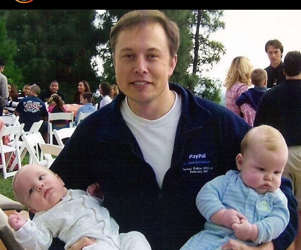 Elon Musk bersama anak kembarnya yang kini sudha menjadi transgender. (instagram @elonmusk)