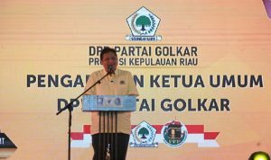 Airlangga Hartarto saat menghadiri Silaturahmi Daerah (Silatda) Koalisi Indonesia Bersatu (KIB) di Batam, Jumat (24/6/2022).