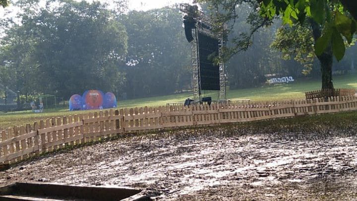 BERLUMPUR: Salah satu spot di kawasan Kebun Raya Bogor yang menjadi lokasi diselenggarakannya Konser Swaraya akhir pekan lalu. (Yudha Prananda)