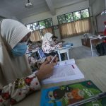 Ilustrasi PTM: Sejumlah siswa-siswi dari SMPN 5 Kota Bogor, saat mengikuti pembelajaran tatap muka (PTM) di sekolah beberapa waktu lalu. (Yudha Prananda/Jabar Ekspres)