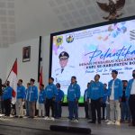 DILANTIK: DPK KNPI se-Kabupaten Bogor resmi dilantik di Auditorium Setda Kabupaten Bogor, Selasa (5/7). (Yudha Prananda / Istimewa)