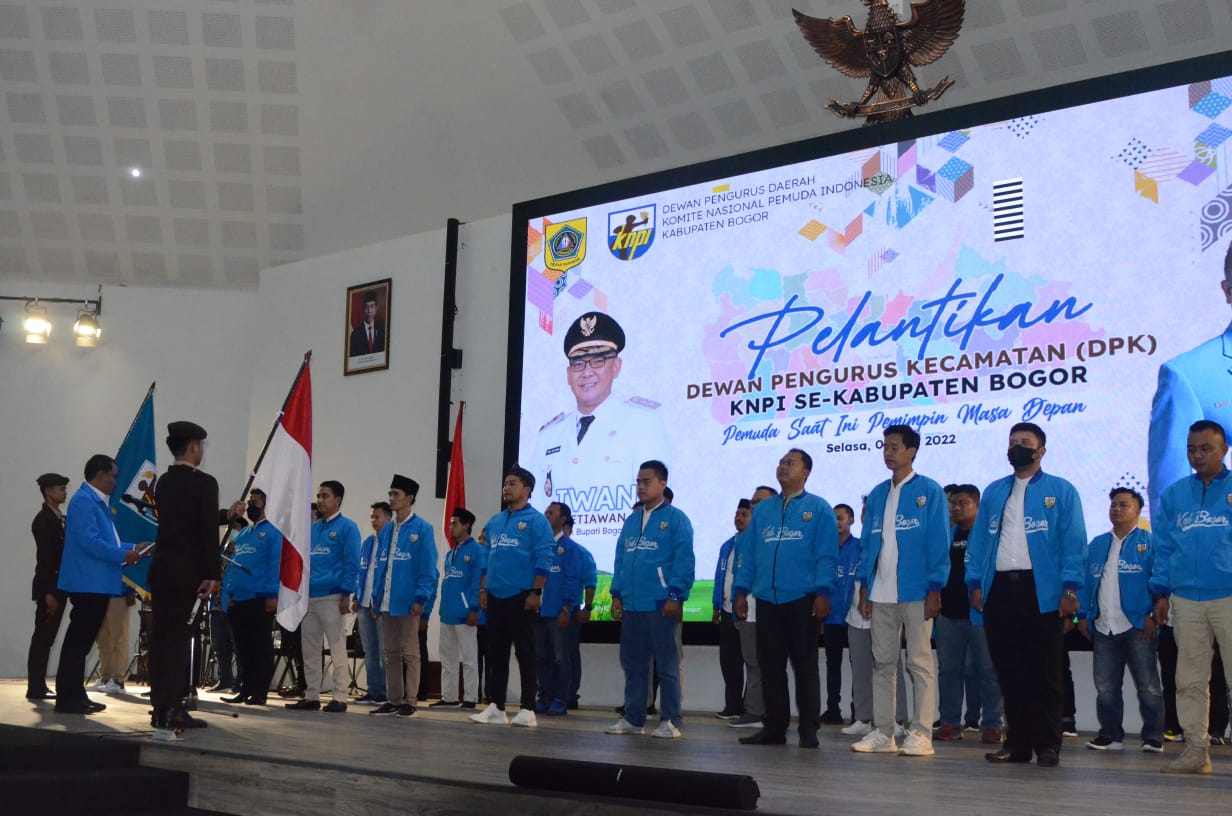 DILANTIK: DPK KNPI se-Kabupaten Bogor resmi dilantik di Auditorium Setda Kabupaten Bogor, Selasa (5/7). (Yudha Prananda / Istimewa)