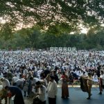 Ribuan Jamaah Muhammadiyah melaksanakan Salat Idul Adha 1443 Hijriah di Lapangan Sempur, Sabtu (08/07). (Yudha Prananda)