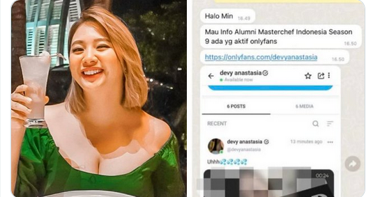 Netizen Berhasil Bongkar Isi Konten Onlyfans Devy Anastasia MasterChef