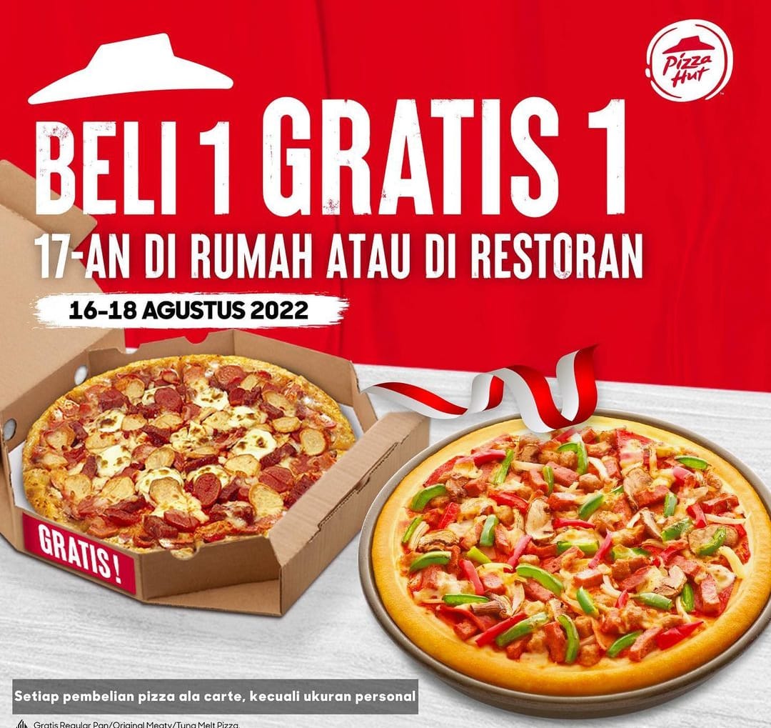 Promo Kemerdekaan Pizza Hut Buy 1 Get 1 Free, Intip Syarat dan