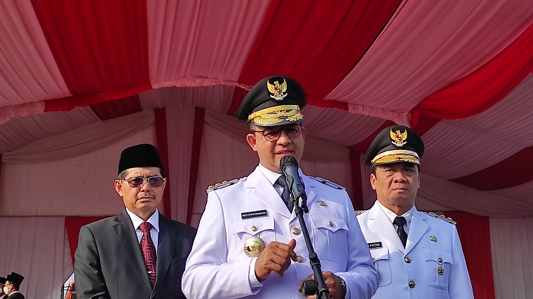 Anies Baswedan resmi diberhentikan sebagai Gubernur DKI Jakarta. -Intan Afrida Rafni/disway.id-disway.id