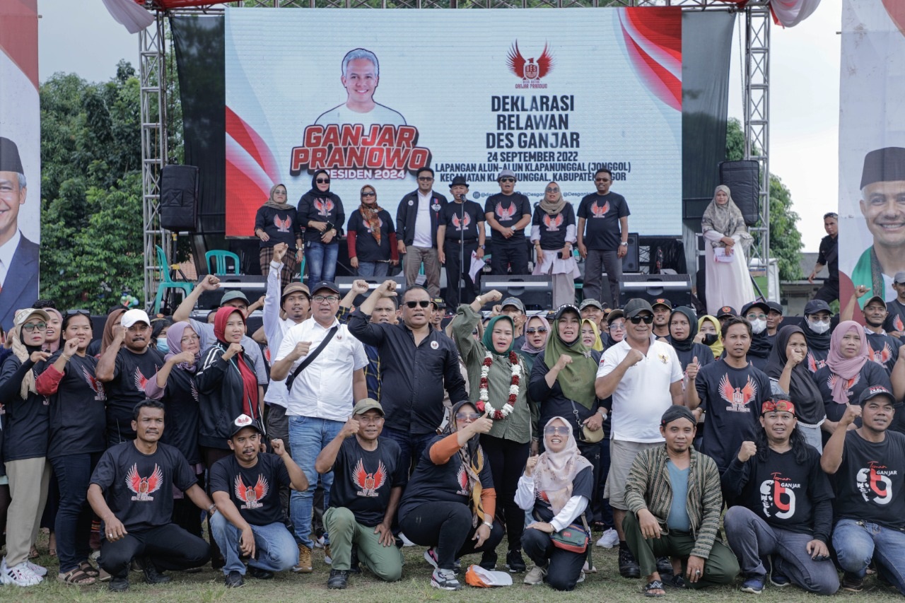 Ratusan warga Bogor yang nyatakan dukung Ganjar Pranowo manju menjadi Presiden 2024. (ist)