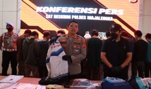 Kapolres Majalengka AKBP Erwin Affandi saat Konferensi Pers terkait geng motor sadis di Kabupaten Majalengka, Kamis 1 September 2022.-Polres Majalengka-radarcirebon.com