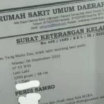 Surat keterangan kelahiran atas nama bayi Perdy sambo yang terinspirasi dari nama Ferdy Sambo. (linggau pos)