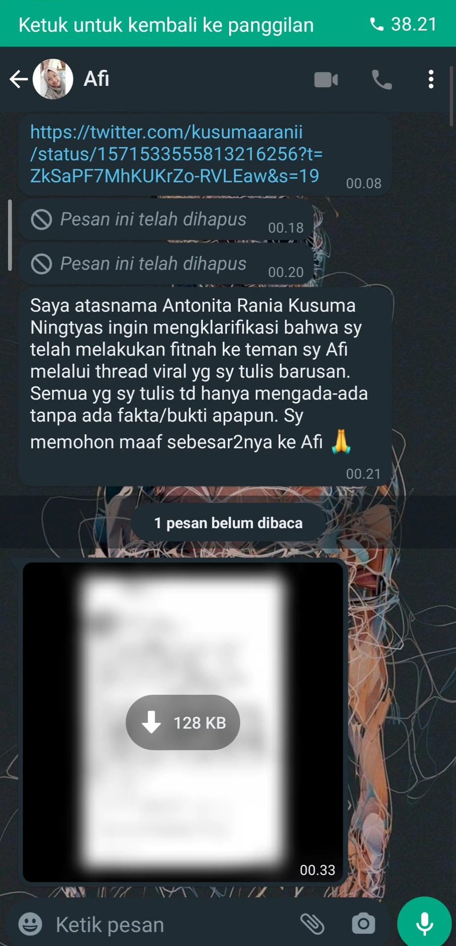 Afi Nihaya Lakukan Pengancaman pada Warganet Setelah Dituduh Sebagai Natalie