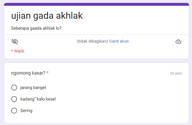 Link Ujian 'GADA AKHLAK' Via Google Form Viral di TikTok, Akses Sekarang Juga!