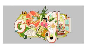 Google Doodle hari ini menamilkan tema tempe mendoan.