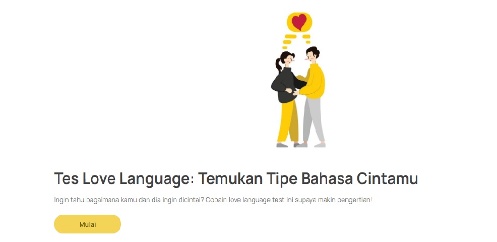 Link Tes Ujian Love Language Terbaru, Lihat Seberapa Besar Ungkapan Cinta Pasanganmu