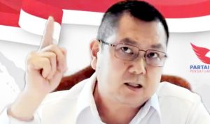 Ketua Umum Partai Perindo ketika menghadiri Rakornas secara virtual untuk pemenangan Pemilu 2024