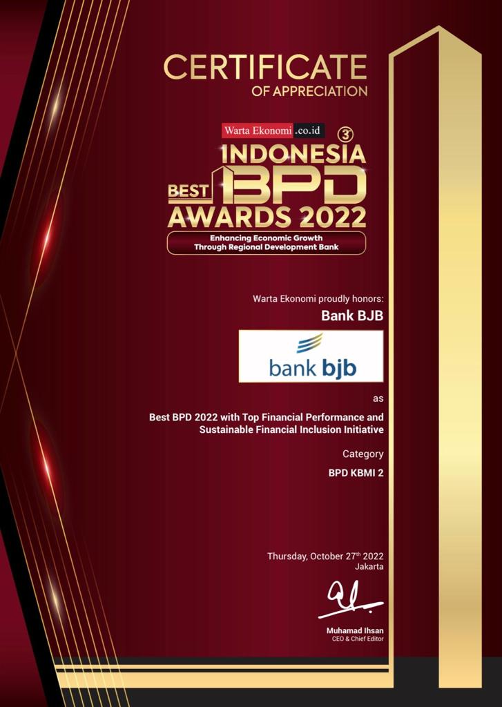 Bank Bjb Raih Penghargaan Best BPD 2022 - Jabarekspres.com