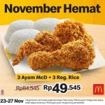 Promo Terbaru McD November Hemat Hanya Rp49.545 dapat 3 Ayam + 3 Nasi