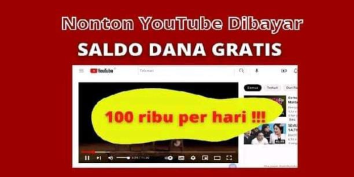 nonton youtube dapat saldo dana gratis