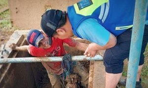 Perumda Tirta Pakuan Kota Bogor mengganti Valve drain alias pembuangan katup berukuran 12 inc di Instalasi Pengolahan Air (IPA) Cipaku.