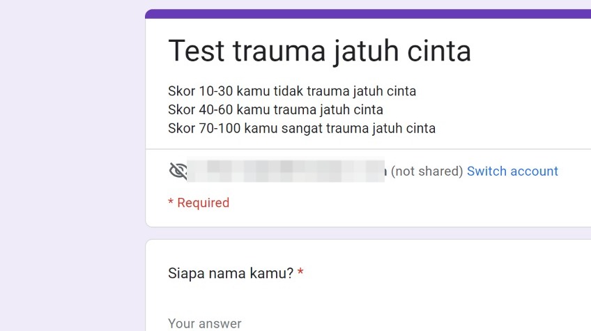 Link Tes Ujian Trauma Jatuh Cinta, Kamu Pernah Dikecewakan?