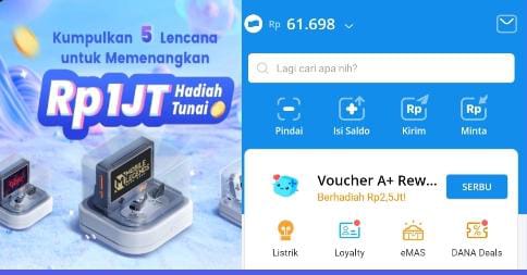 Promo 12.12 dari Saldo DANA Gratis berhadiah hingga rp1 juta.