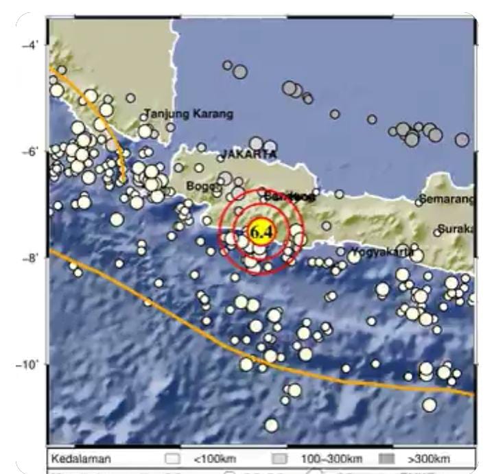Gempa Magnitudo 6.4 Goyang Garut terasa hingga ke Jogjakarta dan Jawa Tengah