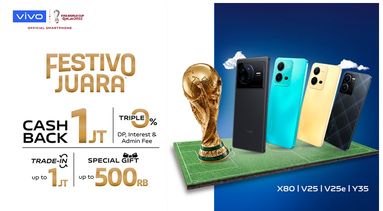 Promo Akhir Tahun HP Vivo Festivo Juara, Ada Free X80 atau Cashback Hingga Rp1 Juta