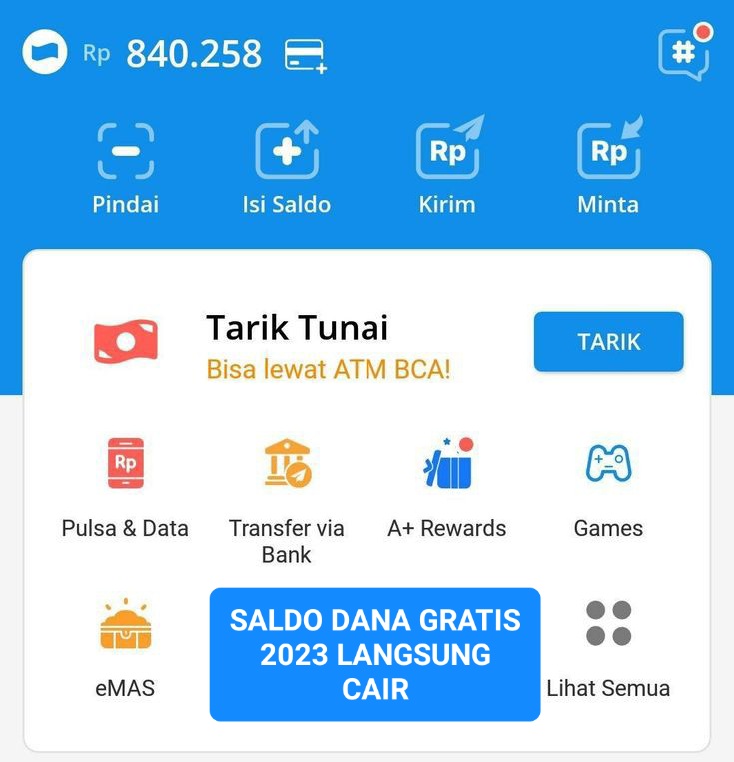 saldo dana gratis langsung cair 2023