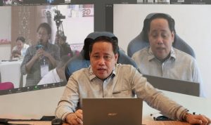 Anggota Bawaslu Herwyn JH Malonda saat ikuti diskusi bersama Persatuan Inteligensia Kristen Indonesia (PIKI), yang dilakukan secara daring.