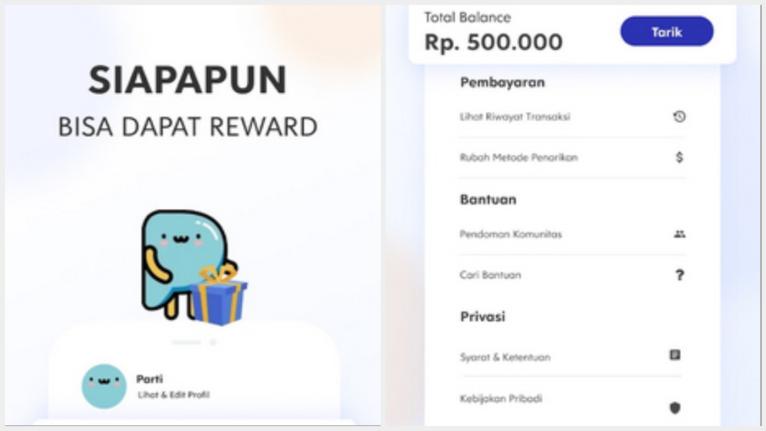 Cara Dapat Uang di Aplikasi Penghaisl Uang Online Nambah Dana Gratis/ Kolase Play.google.com