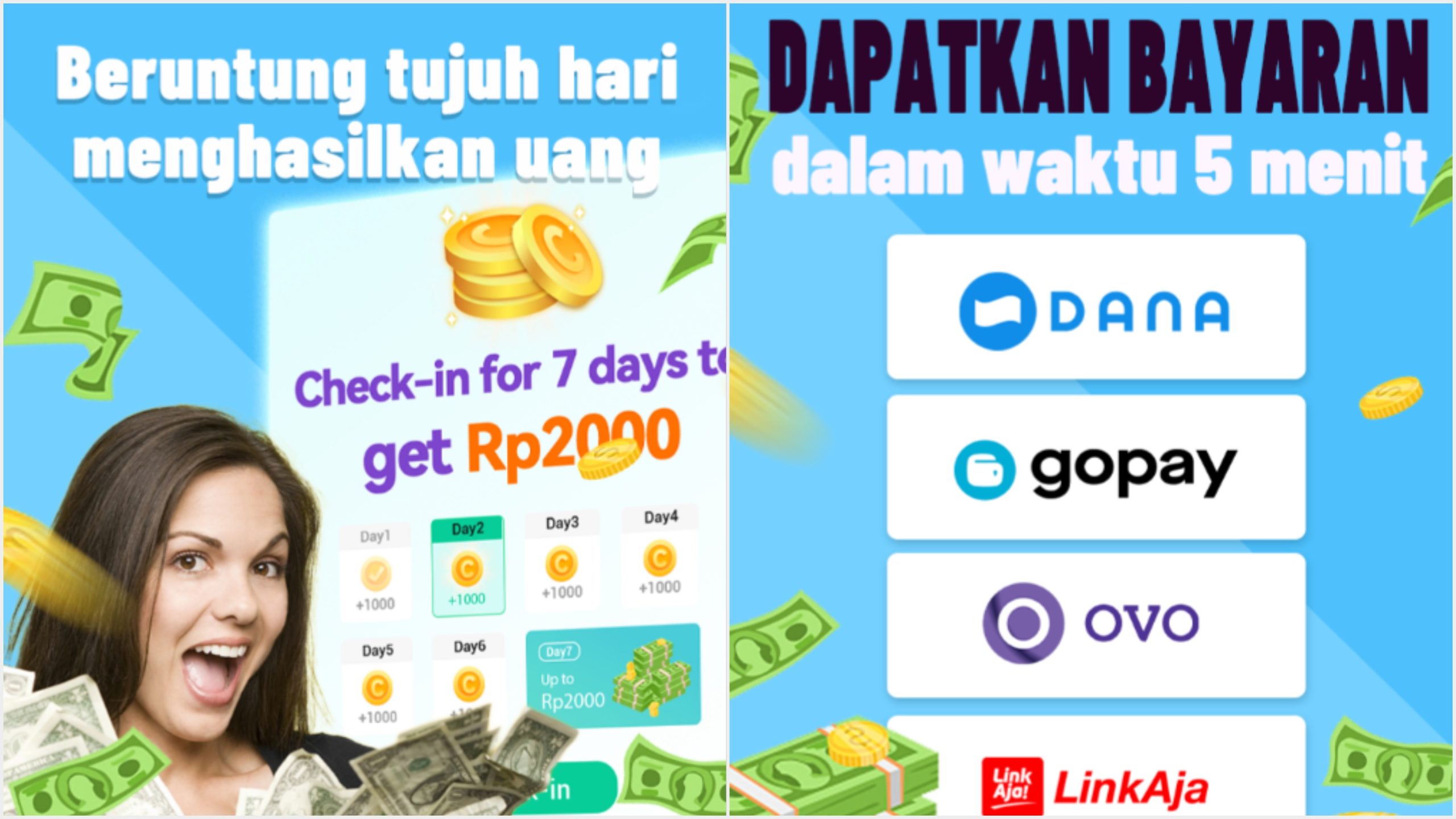 Aplikasi Penghasil Uang Saldo DANA Gratis Terbaru / Kolase Play.google.com