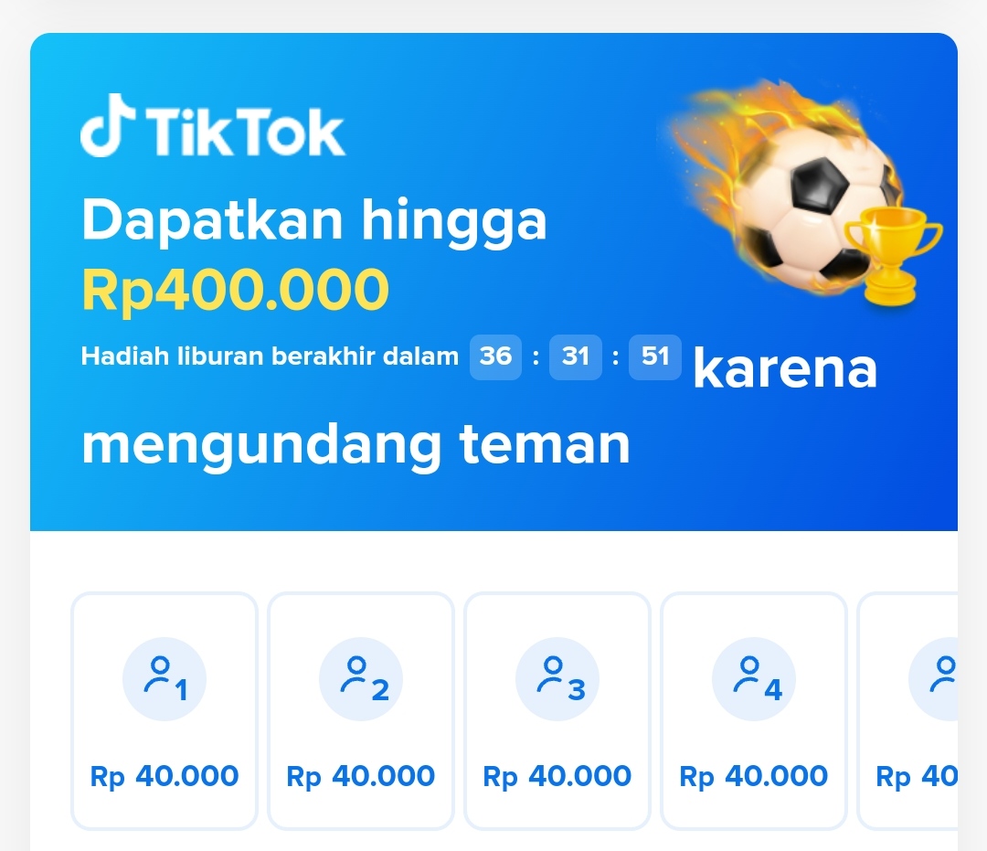 Event Hadiah Liburan TikTok - Tangkap Layar Aplikasi TikTok