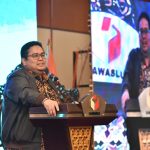 Ketua Bawaslu Rahmat Bagja saat menjadi narasumber dalam Talkshow Nasional Tribun Series dengan tema Partai Baru Melawan Dominasi Partai Lama