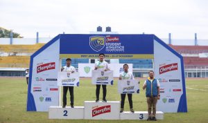 Yogi dari SMAN 1 Surade menjuarai nomor 100 meter putra diEnergen Champion SAC Indonesia - West Java Qualifiers