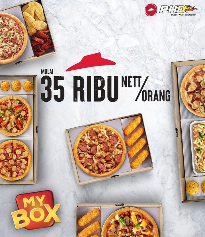 Promo Pizza Hut Hari ini, paket My Box hanya Rp35 ribu perorang. (instagram @phd_id)