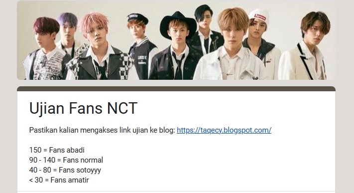 Link Tes Ujian NCTZen, cari tahu level fangirlmu terhadap NCT