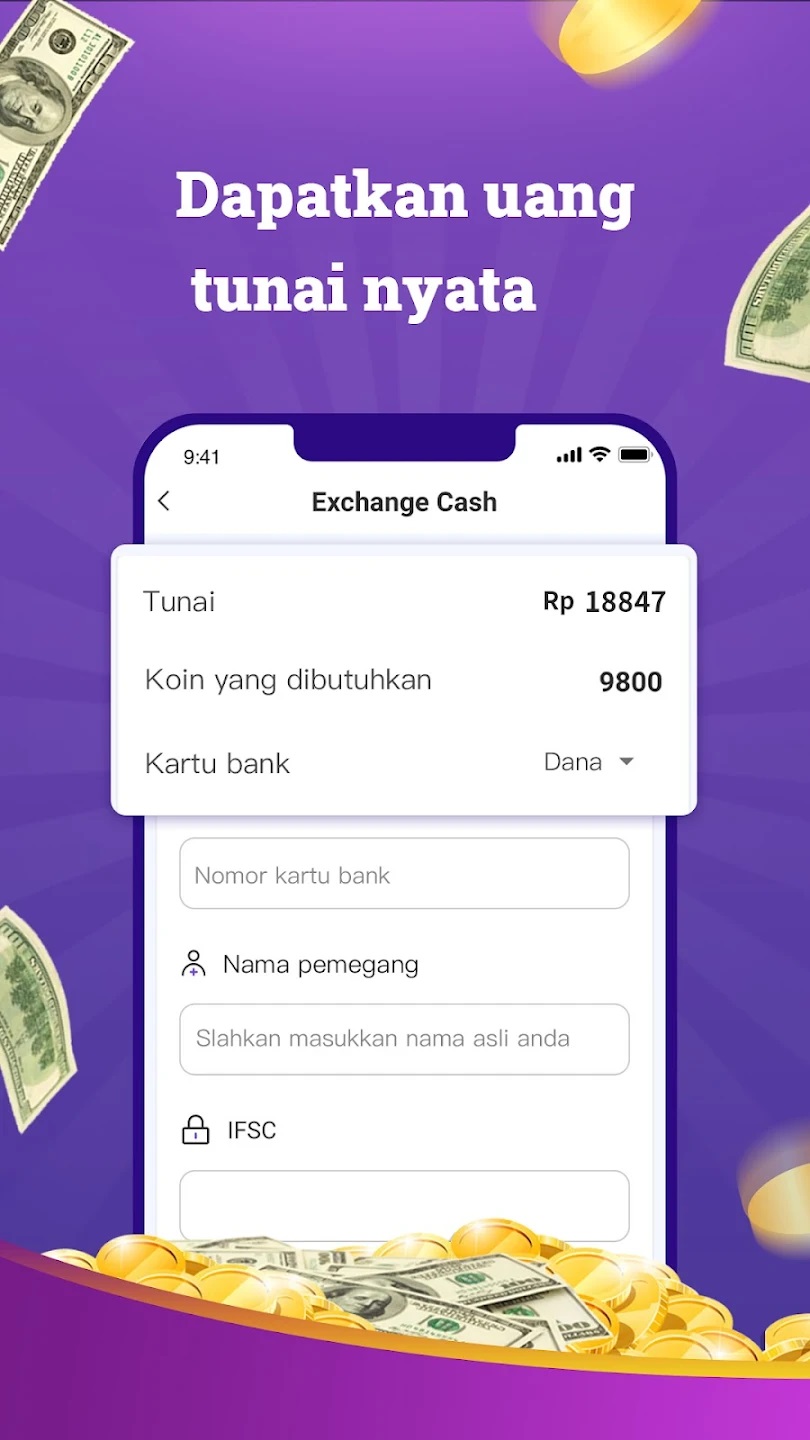 Tukar koin dengan saldo DANA gratis Rp 300 ribu dari aplikasi. (ILUSTRASI)