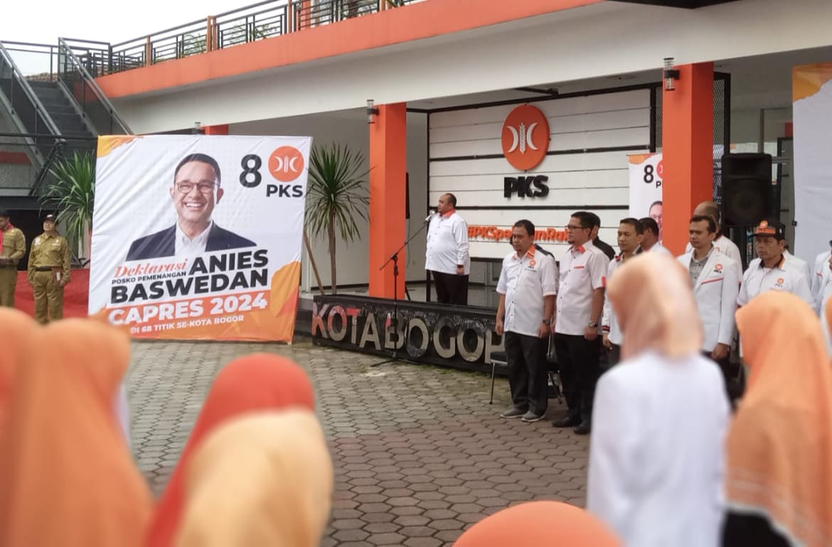 Jajaran DPD PKS Kota Bogor saat mendeklarasikan posko pemenangan Anies Baswedan. (Yudha Prananda / Jabar Ekspres)