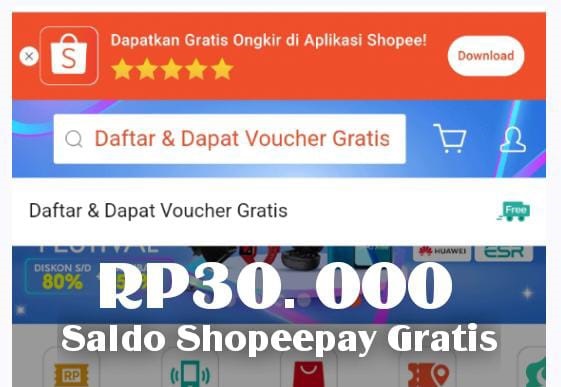 Dapat Saldo ShopeePay Gratis Rp30 Ribu dari Aplikasi Shopee