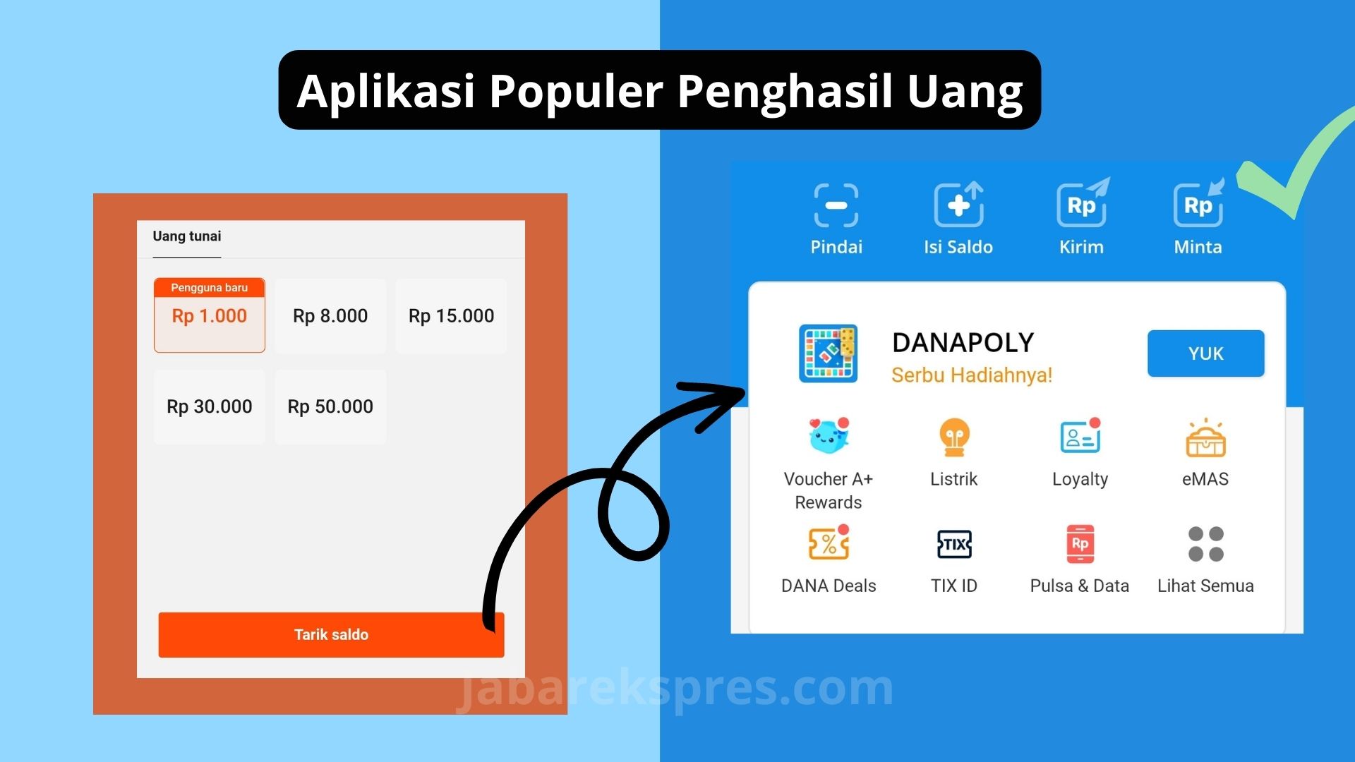 Penghasil Saldo Gratis di App Populer Langsung Cair (Ilustrasi)