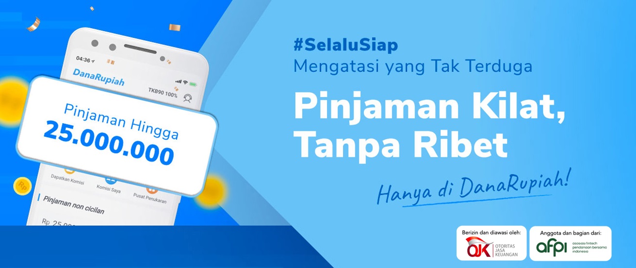 Pinjol legal OJK dari DanaRupiah menyedikan plafon atau limit hingga Rp 25 juta.