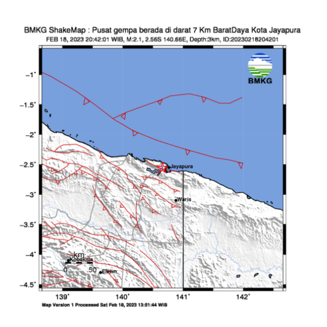 Info Gempa Terkini M 2,1 Di Papua Hari Ini 19 Februari 2023