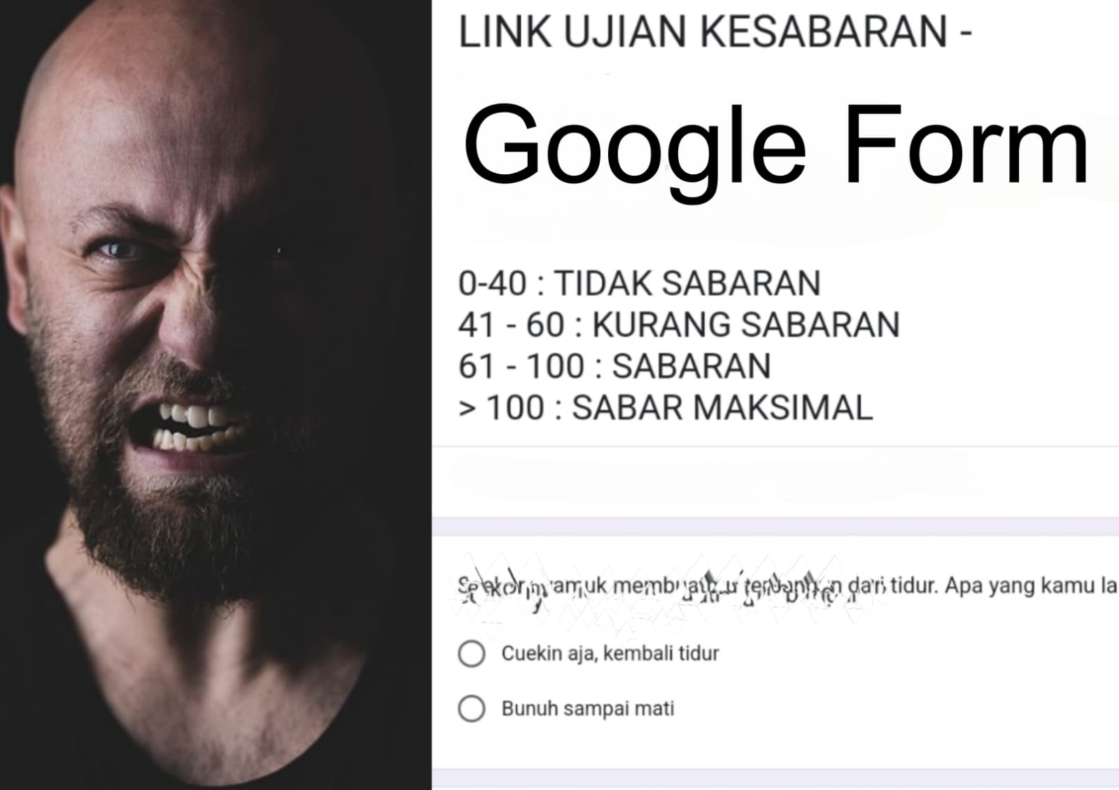 Tangkapan Layar Link Ujian Kesabaran Via Google Form