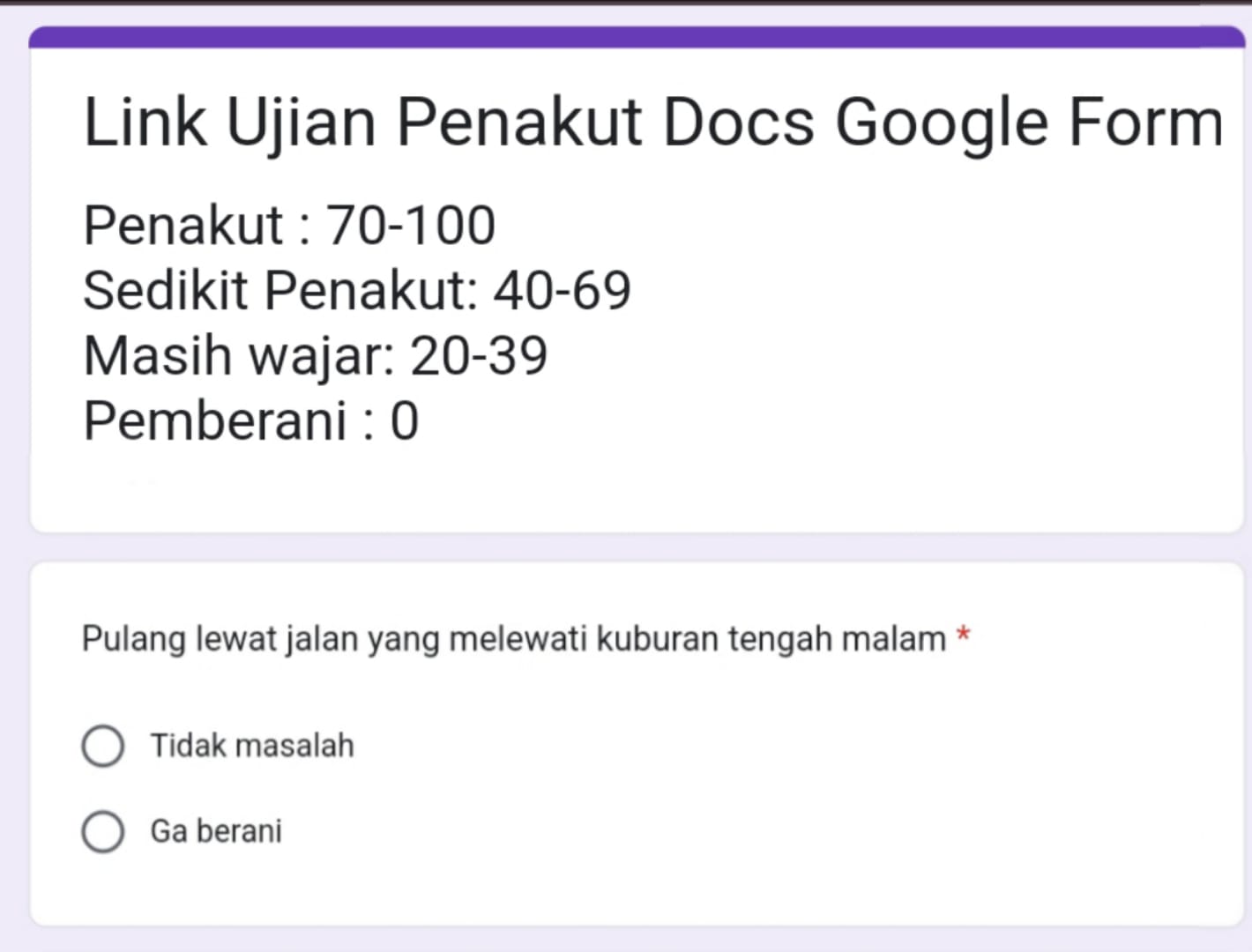 Tangkapan Layar Ujian Jahil Google Form/Sumber: panduanform.blogspot.com