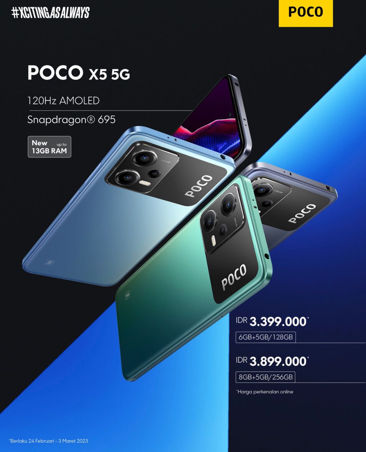 Canggih! Smartphone POCO X5 5G Hadir Dengan Fitur Asik