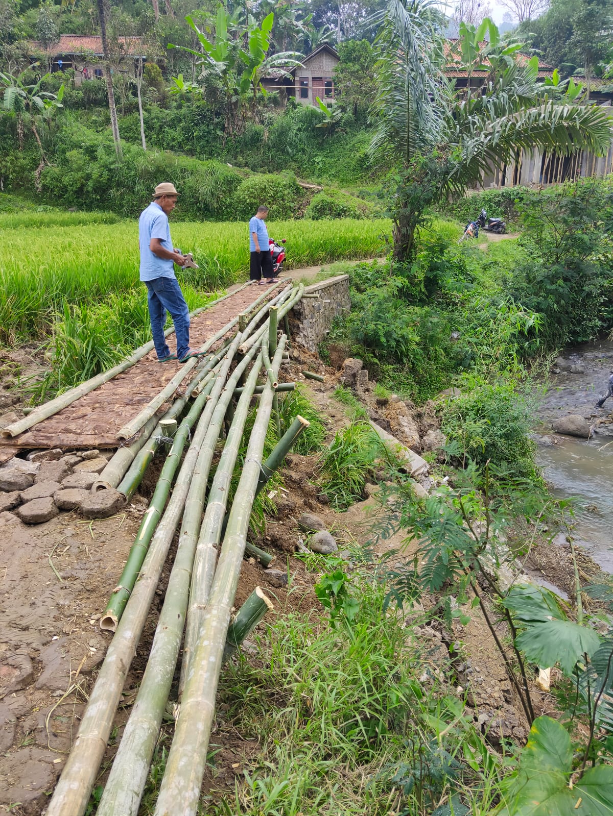 Tembok Penahan Tergerus Longsor, Jalan Penghubung 3 Desa di Bandung Barat Terputus / Jabar Ekspres
